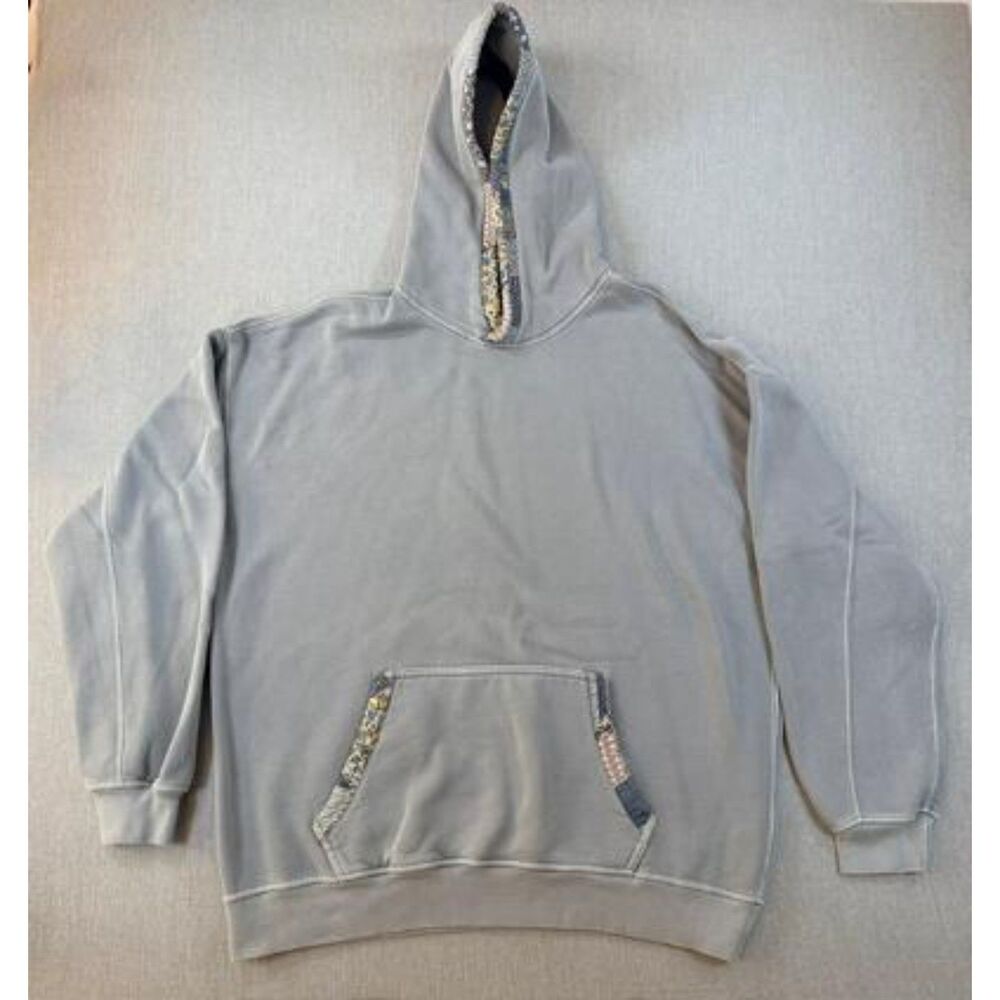 Abercrombie & Fitch Essential Popover Patchwork Hoodie in light grey M Tall